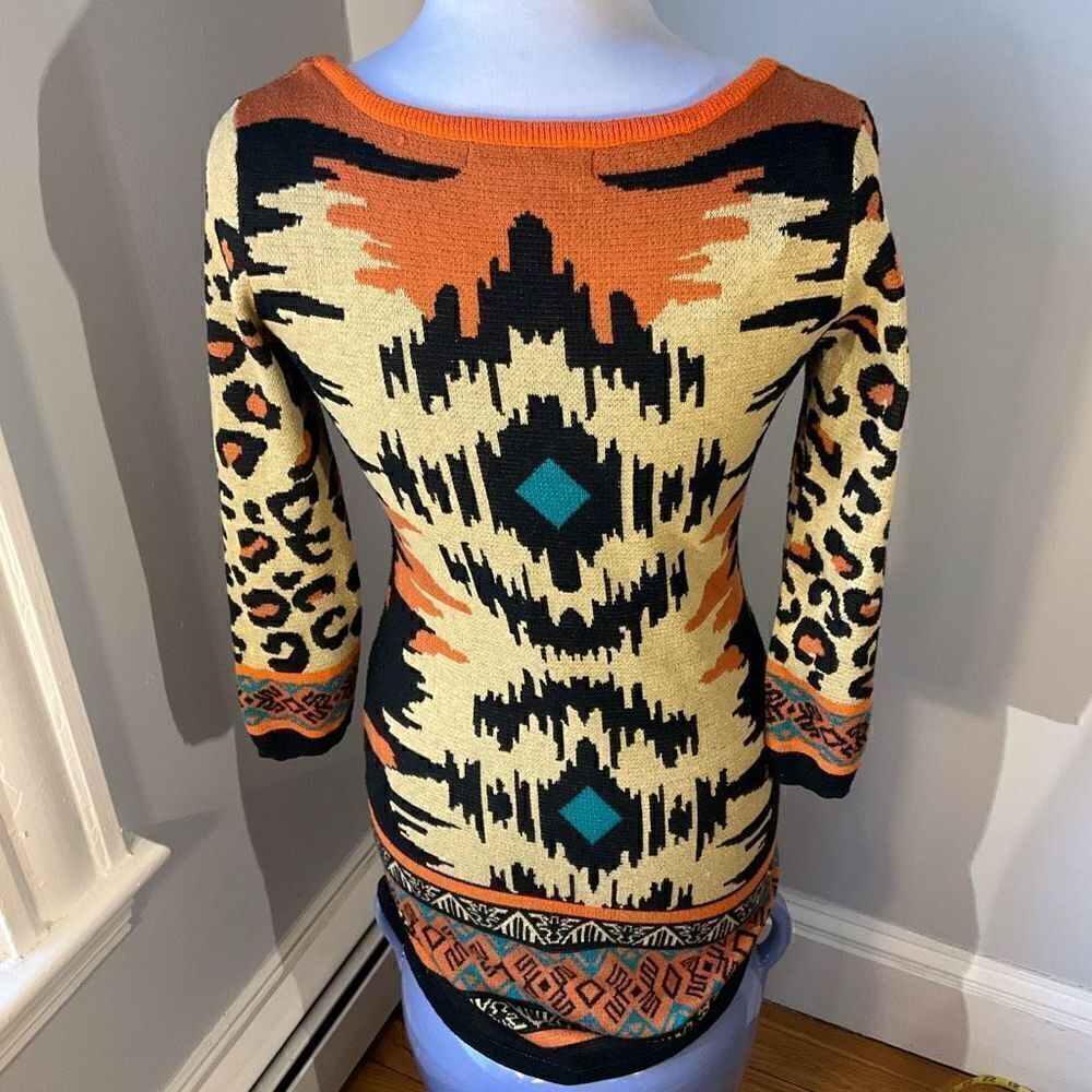 Flying Tomato Sweater Dress. Funky Leopard Aztec Design - Picture 7 of 9
